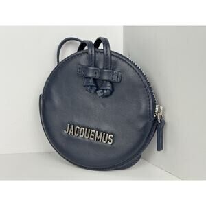 Jacquemus Le Pitchou Mini Round Navy Blue Bag Silver Hardware R-1